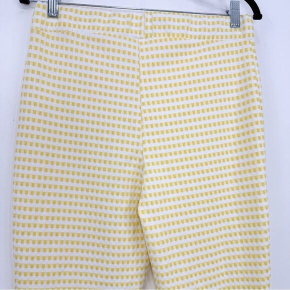 Urban Outfitters Yellow White Texture Checked Pattern Flare Leg Retro Pants - Picture 10 of 13